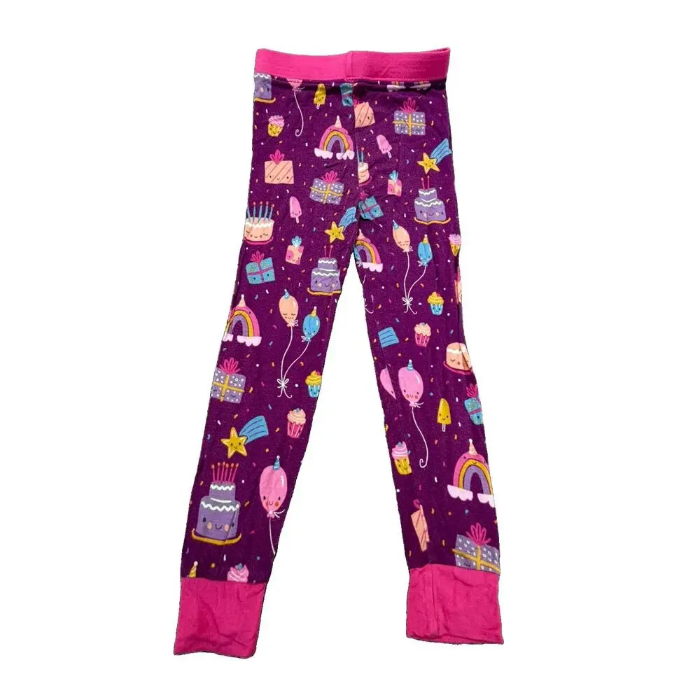 Little Sleepies Kids Purple Birthday Print Long-Sleeve Pajama Set 3T